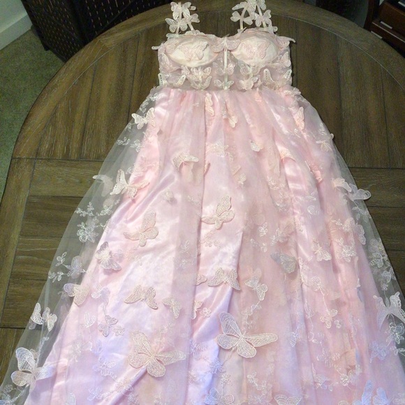 Women’s Pink Butterfly Dress - Picture 1 of 13